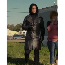 Hit Man Glen Powell Leather Coat